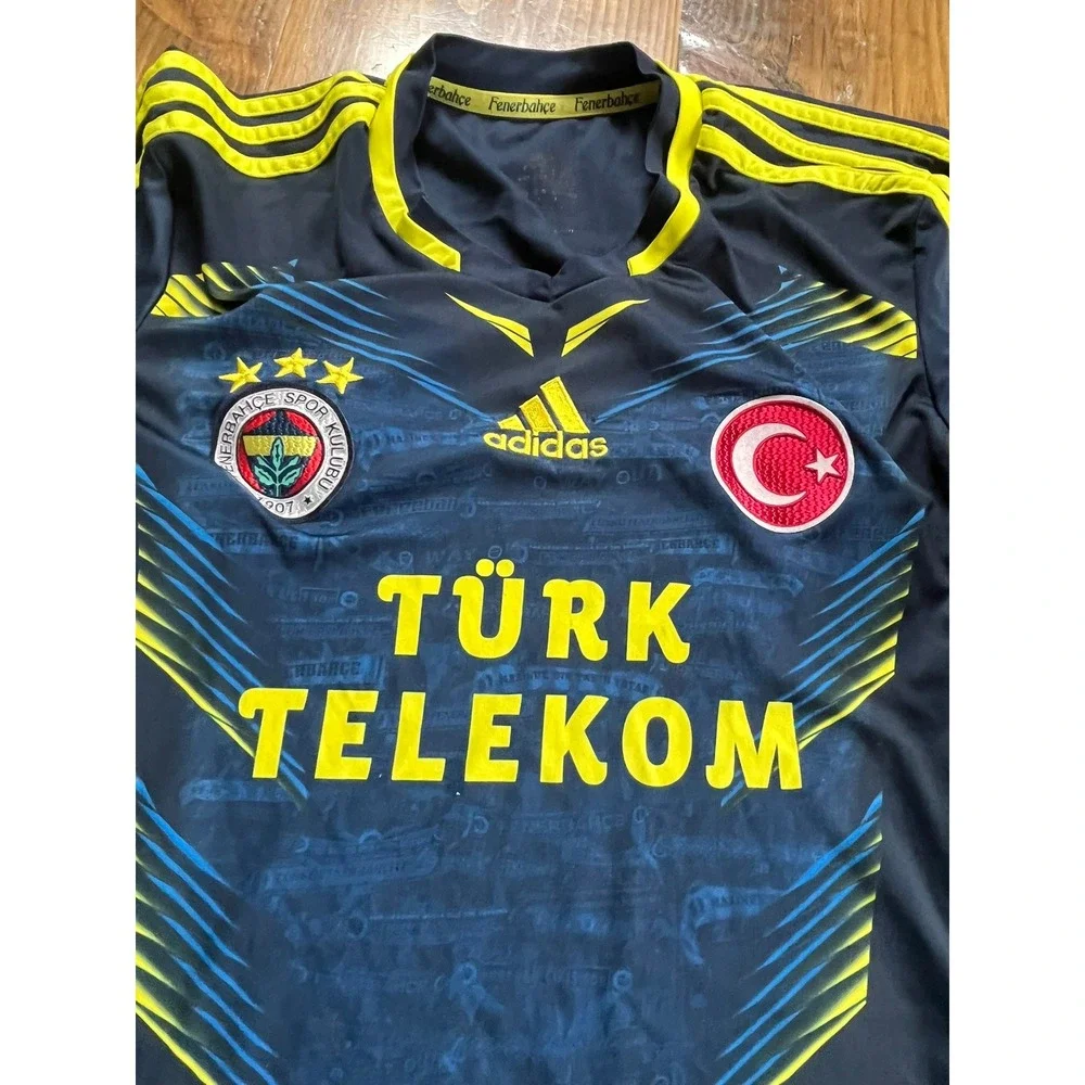 Adidas Fenerbahçe SK Soccer Jersey Navy Yellow‎ Türk Telekom ClimaCool Kit Men S